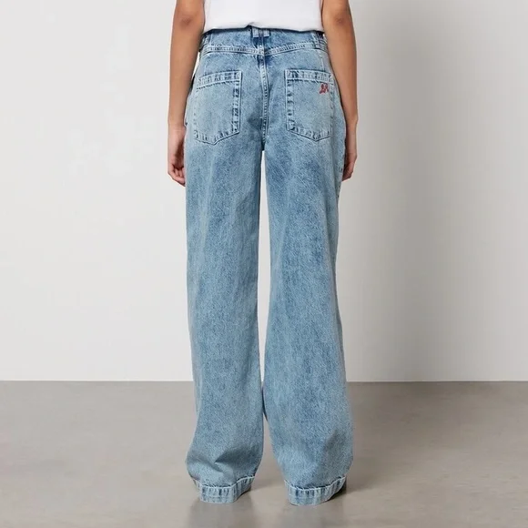 Damson Madder Floral embroidery wide-leg jeans - Picture 2 of 7